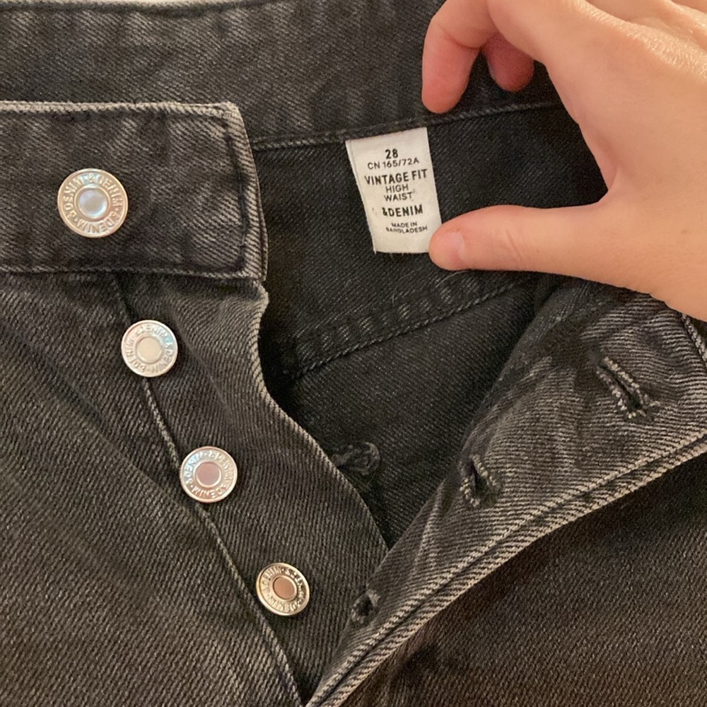 H&M High waist vintage fit black jeans
